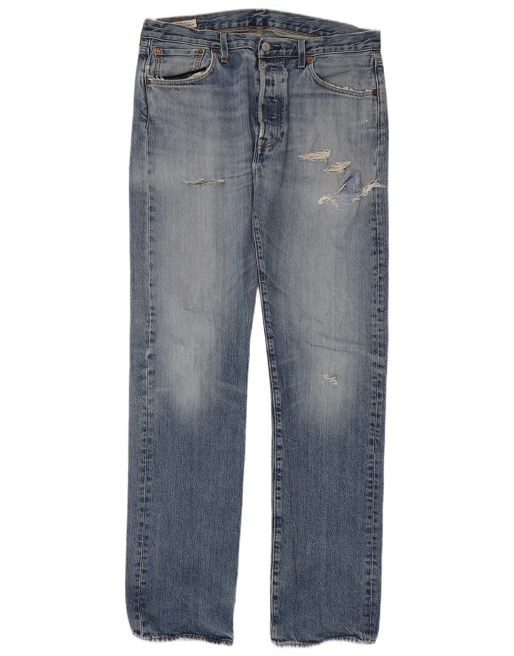 Levi's Men Distressed Slim Jeans W34 L35 Blå