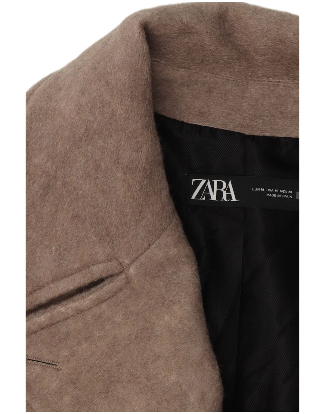 ZARA Dame Oversized Pea Coat UK 14 Medium Grey