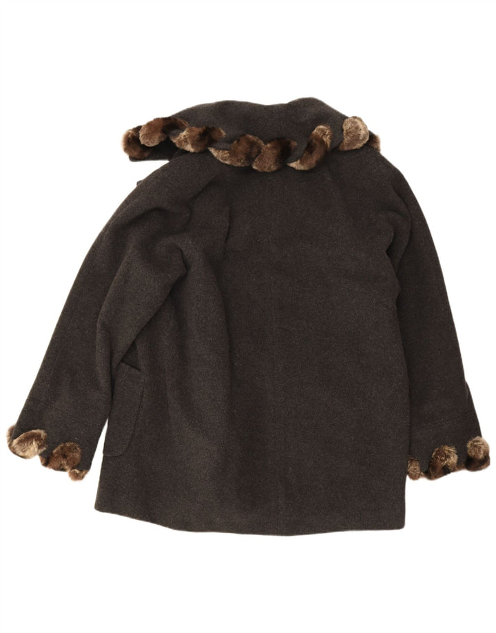 Vintage Dame Open Oversized Overfrakke IT 42 Medium Grey Uld