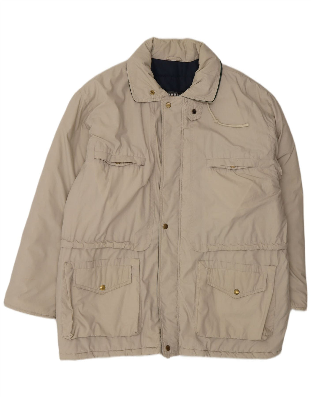 Vintage Herre Utility Jacket UK 40 Large Beige Polyester