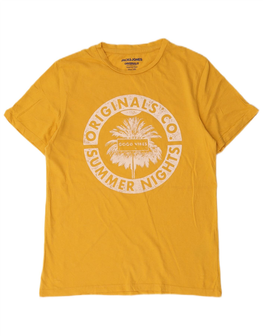 Jack & Jones Herre grafisk T-shirt top lille gul bomuld