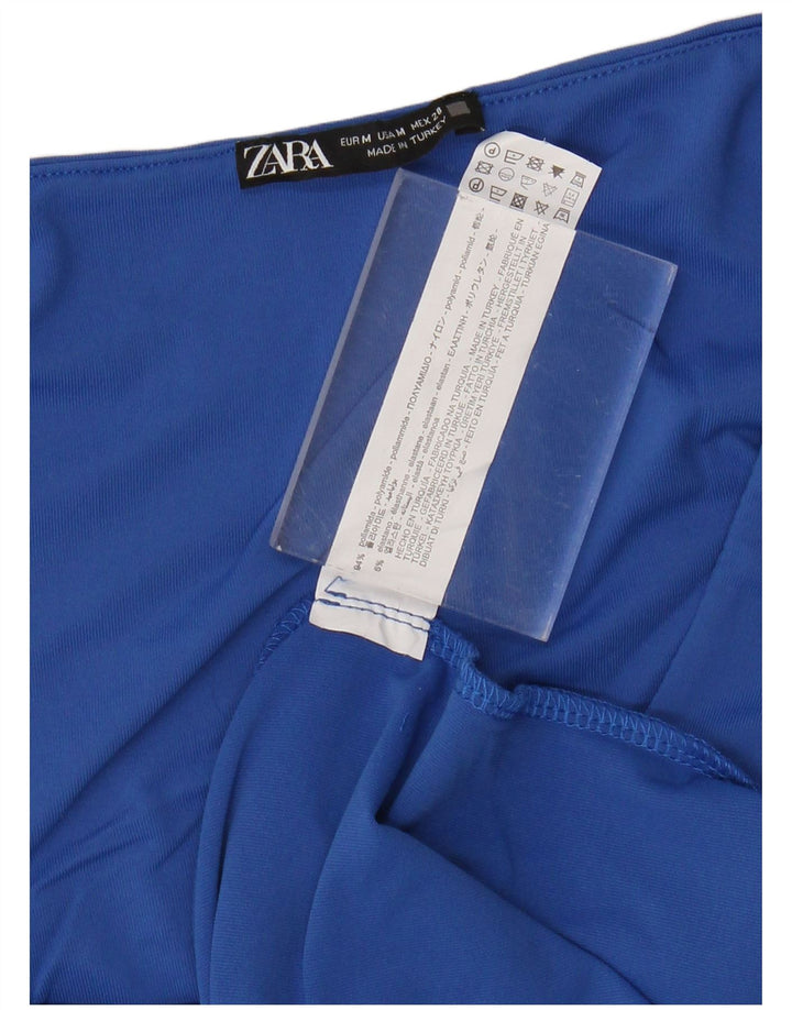 Zara Damevest Top UK 12 Medium Blue Polyamide
