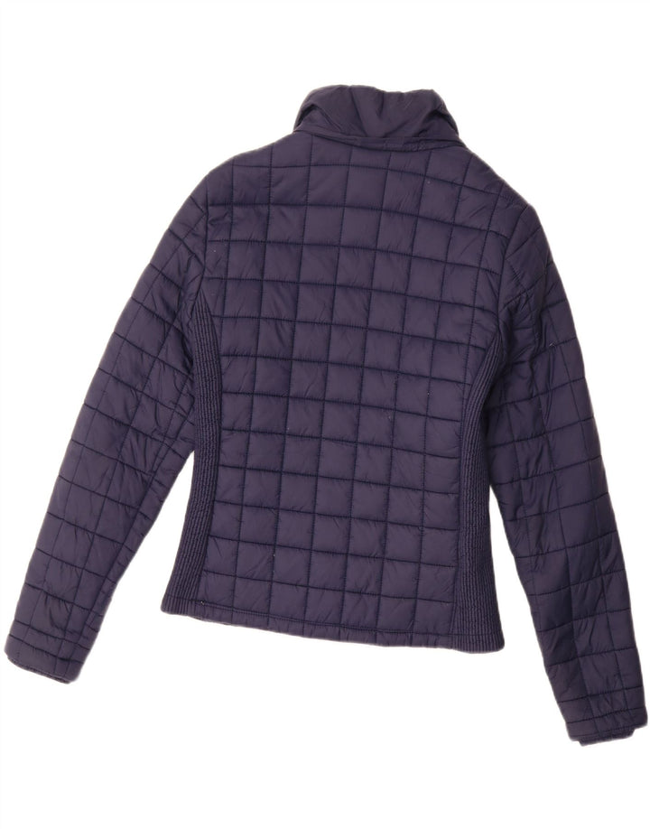 SUPERDRY polstret jakke til kvinder UK 12 Mellem marineblå nylon