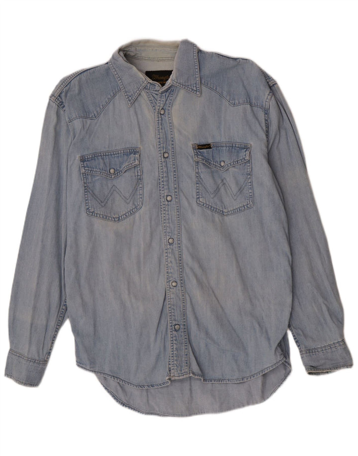Wrangler Denimskjorte til mænd Medium blå bomuld