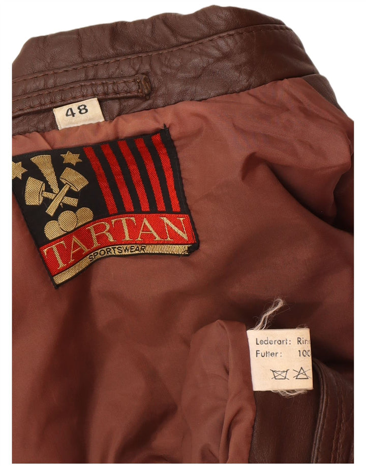 Tartan Herre Militær Læderjakke IT 48 Medium Brun Læder