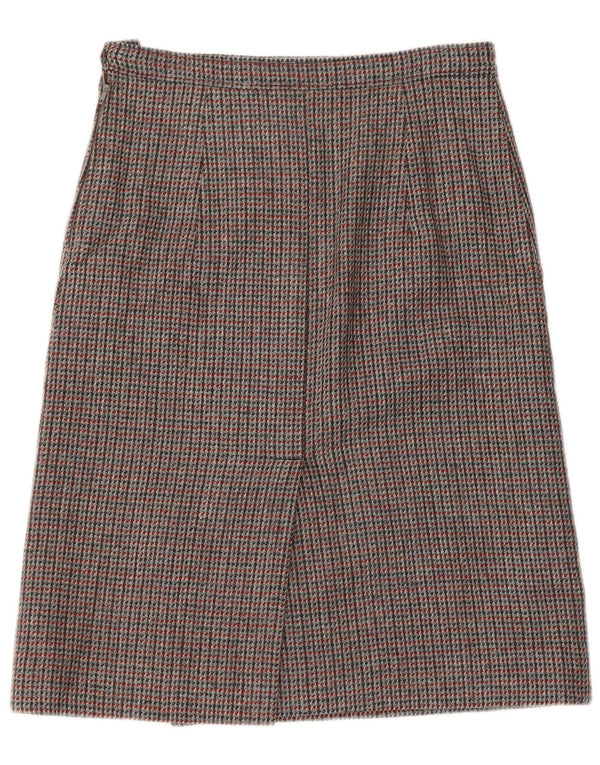 Vintage Womens A-Line Skirt W30 Medium Grey Houndstooth