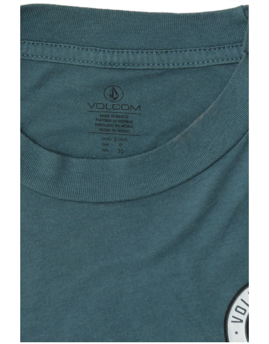 Volcom Womens Loose Fit Crop Grafisk T-Shirt Top Størrelse 4/6 Lille Blå