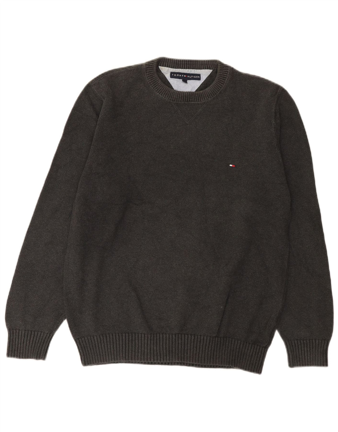 Tommy Hilfiger Herre Crew Neck Jumper Sweater Medium Grå Bomuld