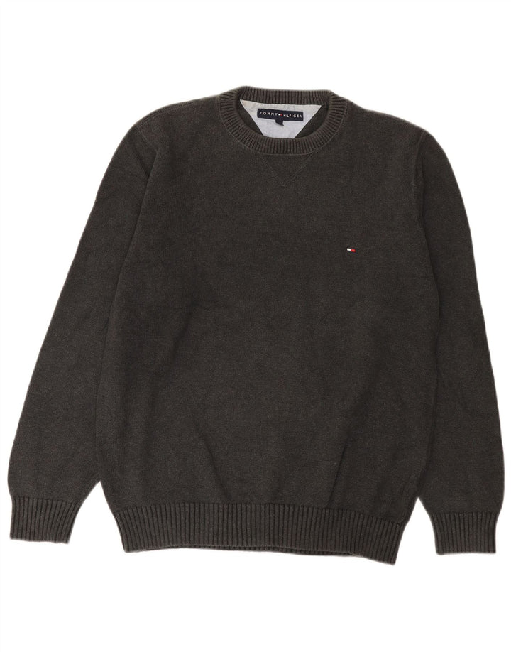Tommy Hilfiger Herre Crew Neck Jumper Sweater Medium Grå Bomuld