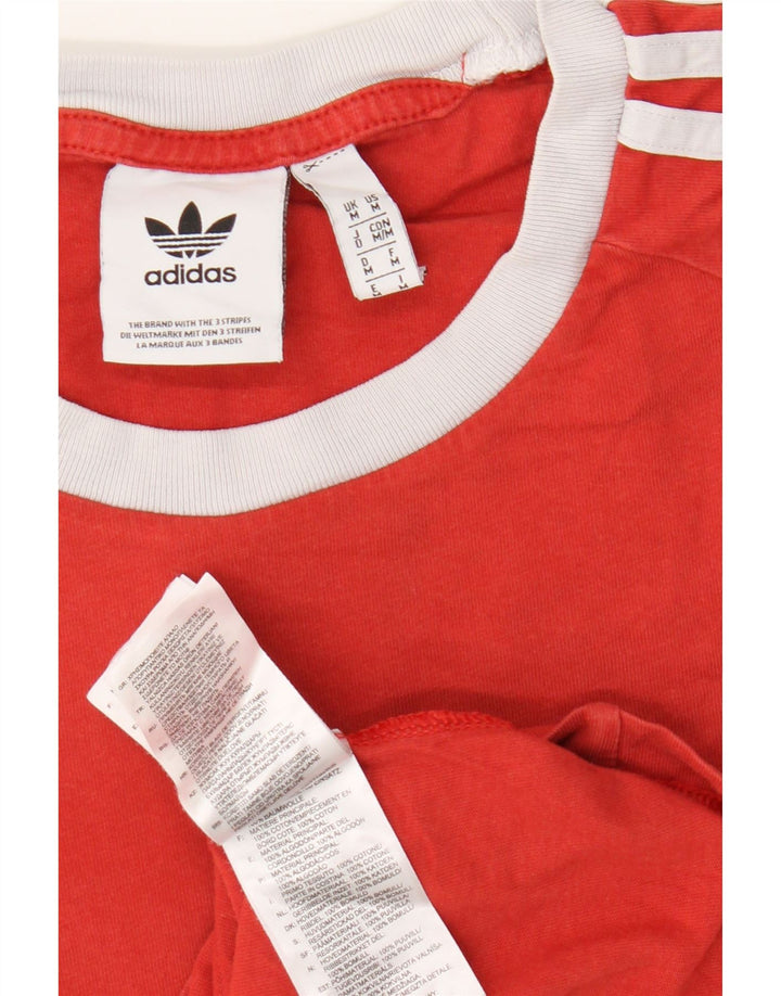 Adidas Herre T-Shirt Top Medium Rød Bomuld