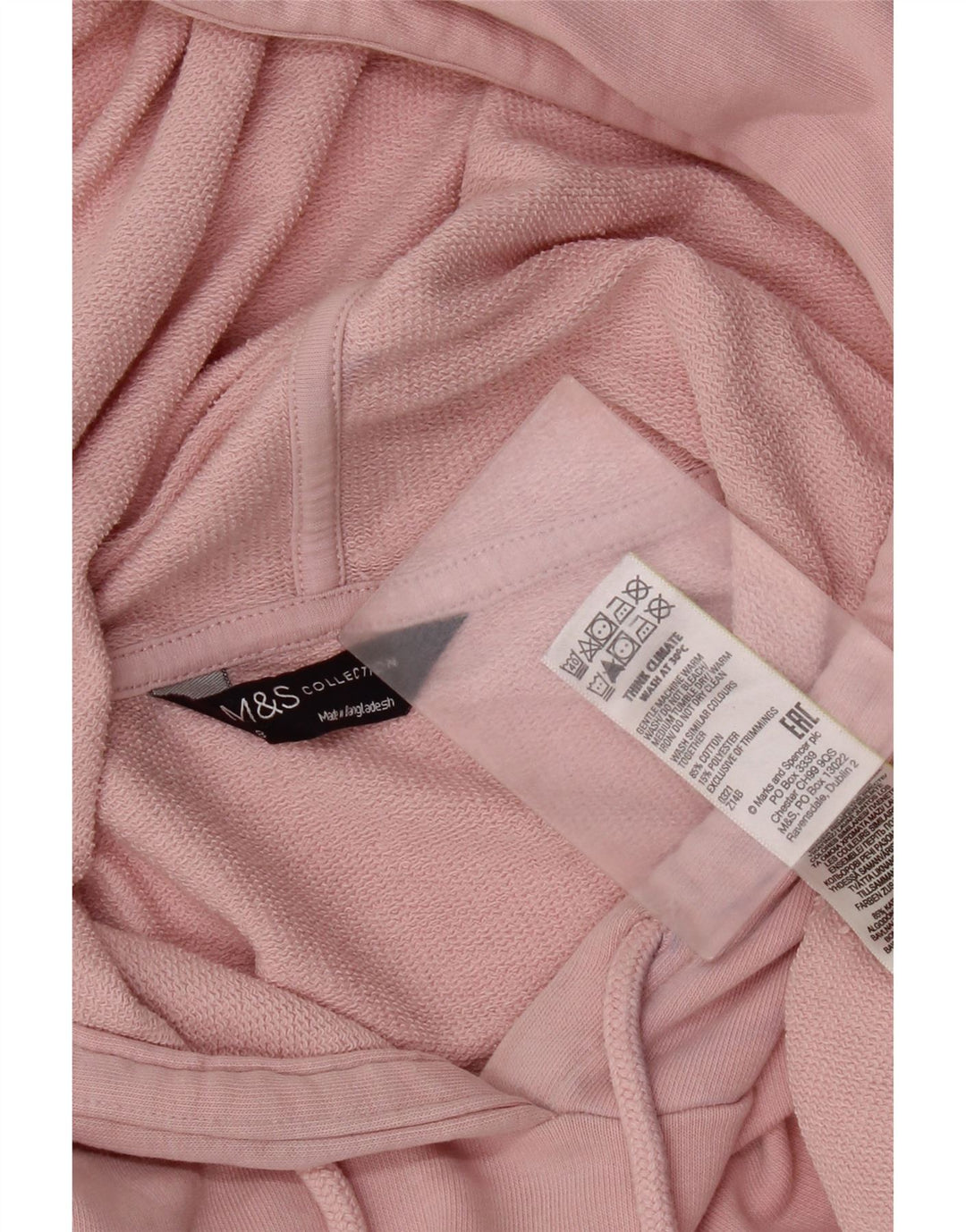 Marks & Spencer Dame Oversized hættetrøje Jumper UK 8 Small Pink Bomuld
