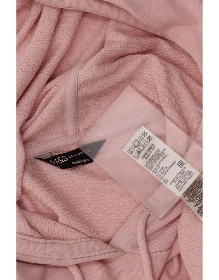 Marks & Spencer Dame Oversized hættetrøje Jumper UK 8 Small Pink Bomuld