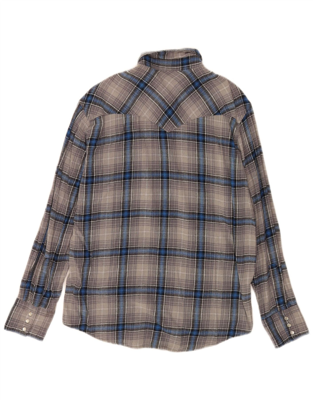 Wrangler herre flannelskjorte stor grå ternet bomuld