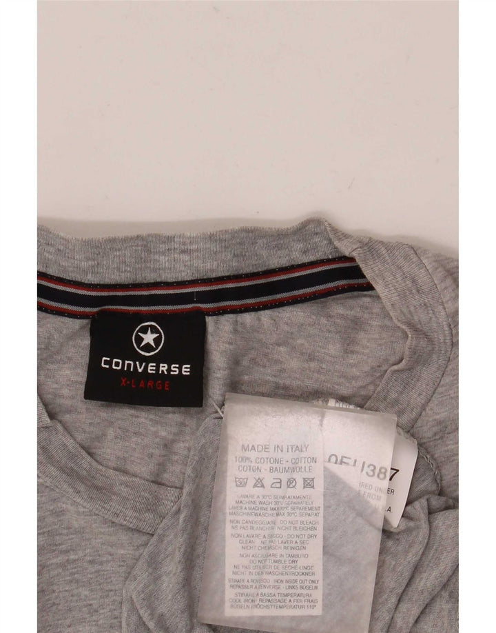 Converse Grafisk T-Shirt Top XL Grå Flecked Bomuld