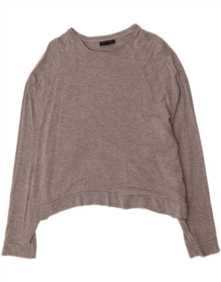 Topshop Dame Oversized Sweatshirt Jumper UK 12 Medium Grey Viscose