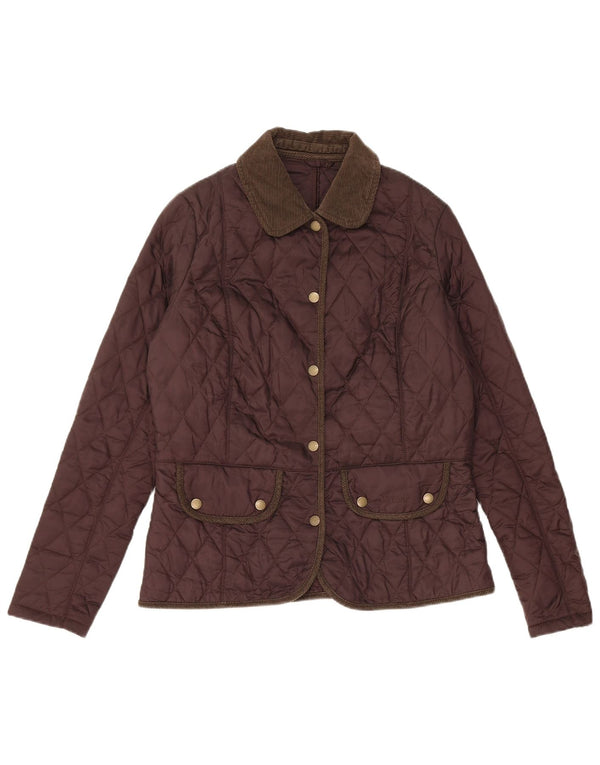Barbour Quiltet jakke til kvinder UK 12 Medium Brun Polyamid