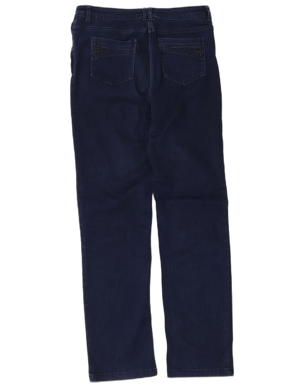 Marks & Spencer Dame Straight Jeans UK 14 Large W32 L30 Navy Blue Bomuld