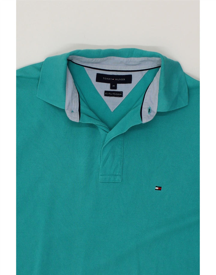 TOMMY HILFIGER Mens Polo Shirt Medium Blue Cotton Vintage Tommy Hilfiger and Second-Hand Tommy Hilfiger from Messina Hembry 