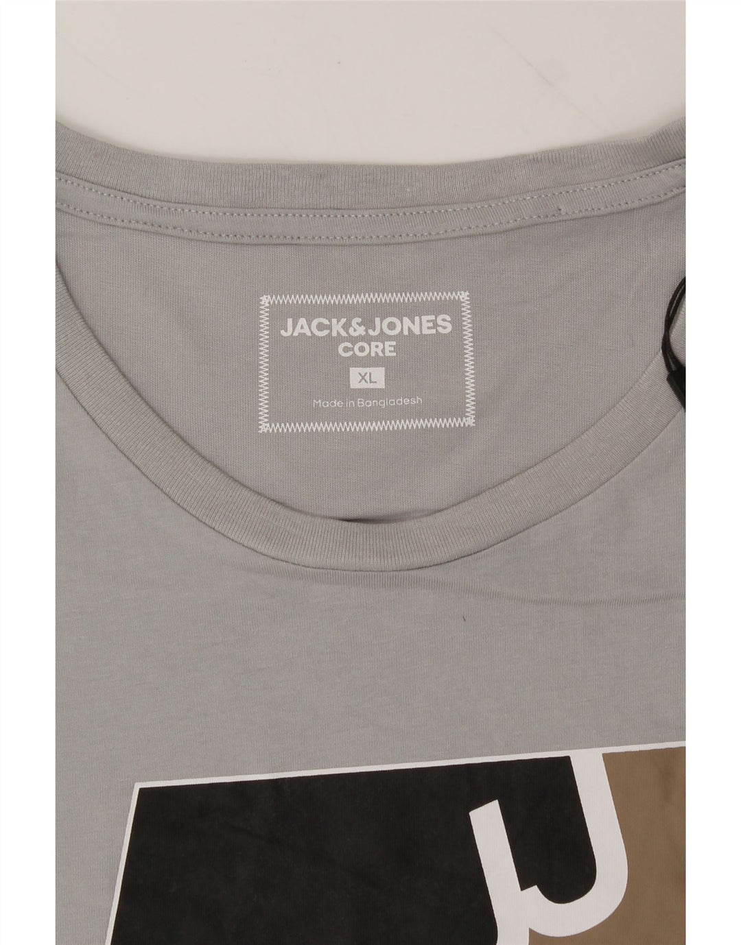 JACK & JONES Mens Graphic Top Long Sleeve XL Grey Cotton Vintage Jack & Jones and Second-Hand Jack & Jones from Messina Hembry 