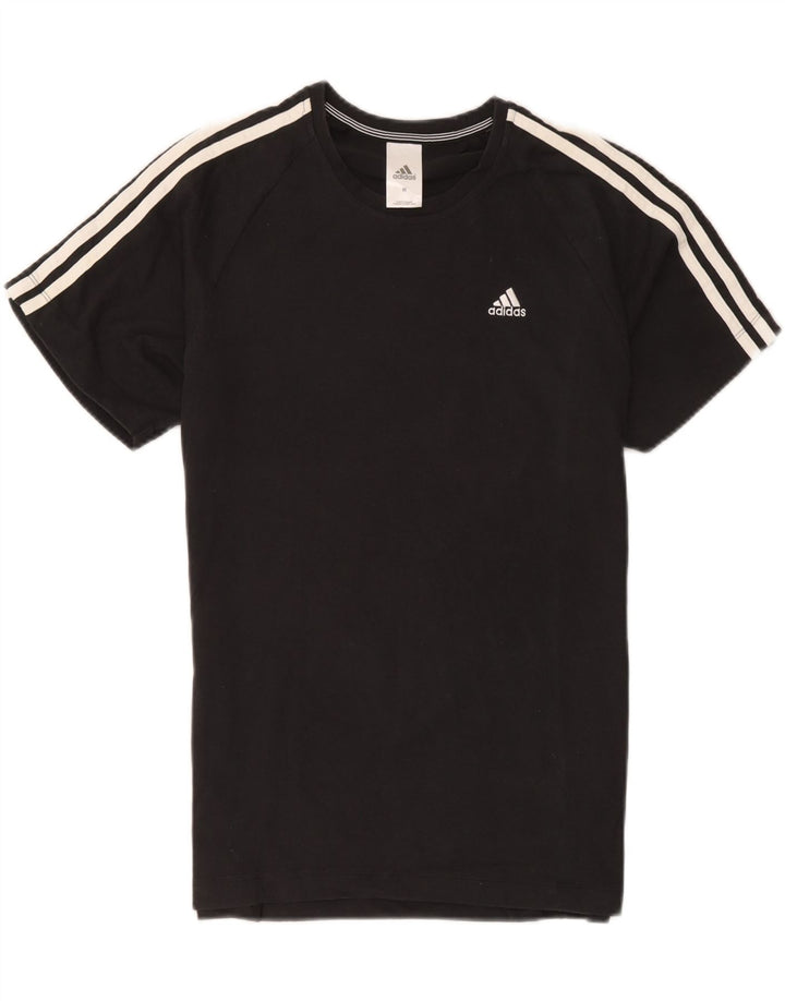 Adidas Herre Climalite T-Shirt Top Medium Sort Bomuld