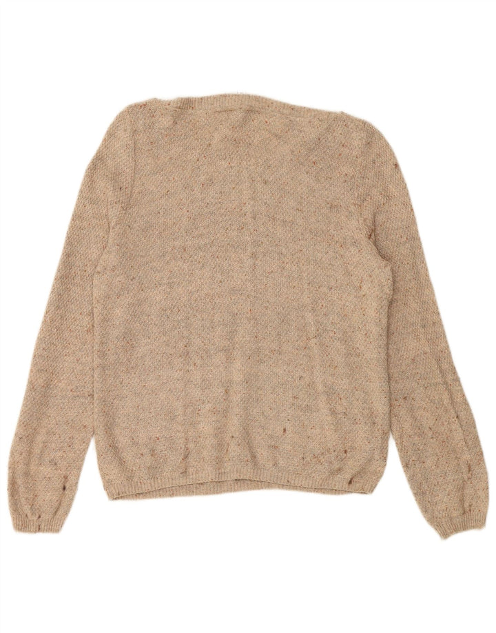 FAT FACE Dame Boat Neck Jumper Sweater UK 14 Large Beige