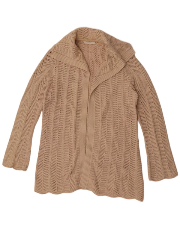 Marks & Spencer Dame Longline Åben Cardigan Sweater UK 14 Large Beige
