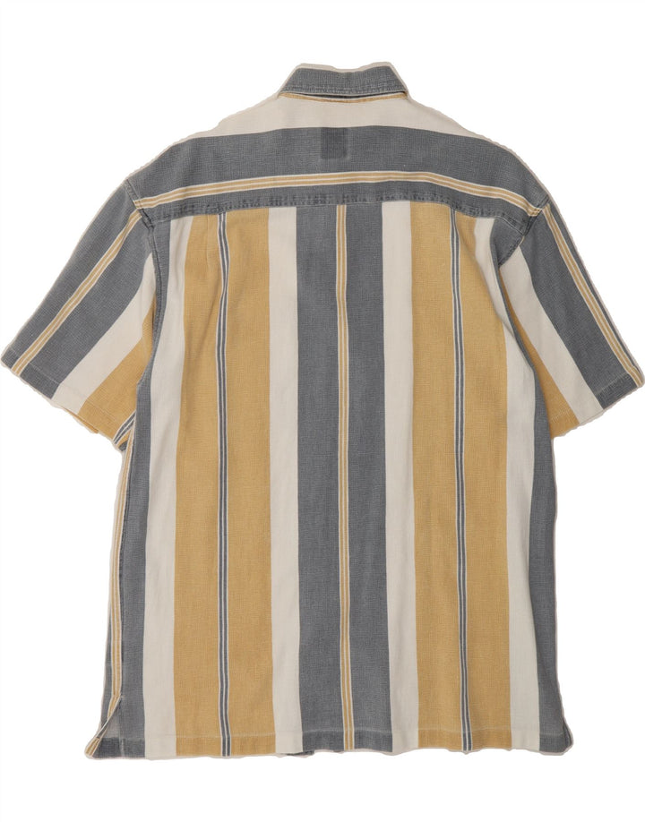 C&A Mens Short Sleeve Shirt Size 39/40 Medium Beige Striped Cotton Vintage C&A and Second-Hand C&A from Messina Hembry 