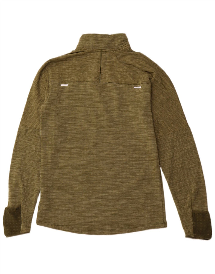 NIKE Herre Therma-Fit Pullover med lynlås-hals Træningsdragt Top Lille Khaki Flecked