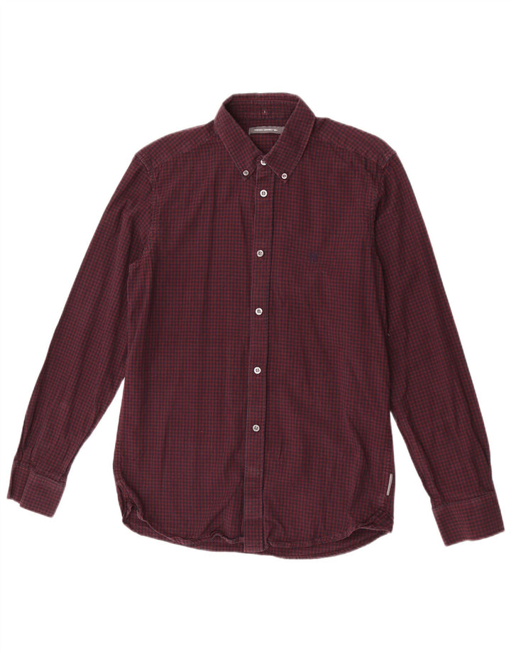 French Connection Herreskjorte Medium Burgundy Gingham Cotton