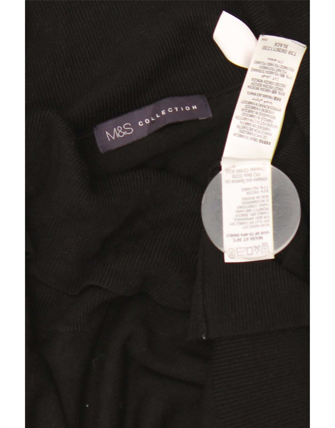 Marks & Spencer Dame Rullehals sweater UK 12 Medium Black Viscose