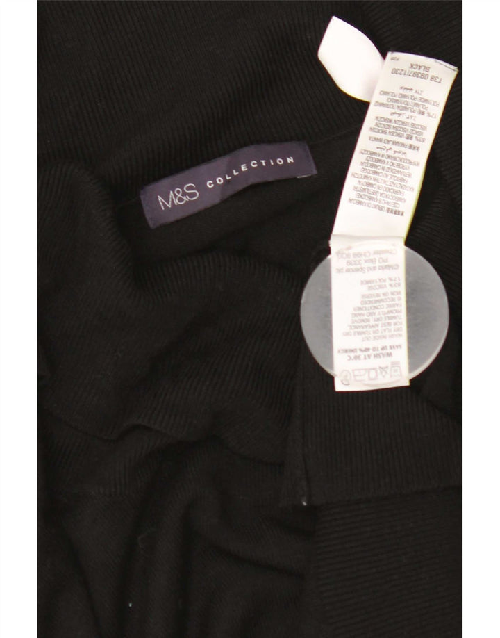 Marks & Spencer Dame Rullehals sweater UK 12 Medium Black Viscose