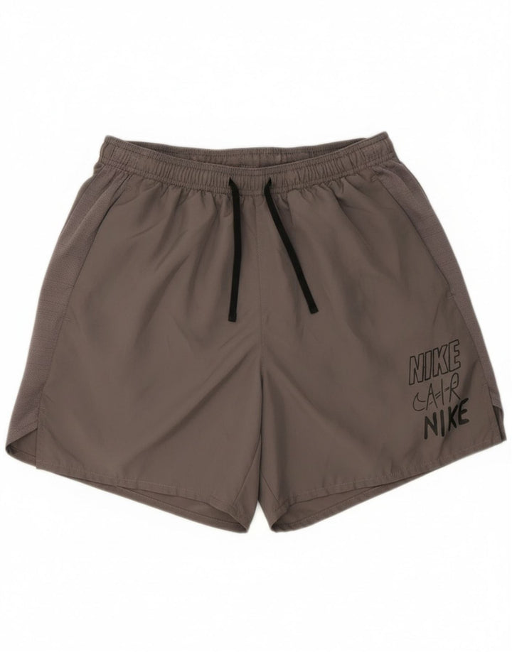 Nike Herre Dri Fit grafiske sportsshorts, store grå polyester