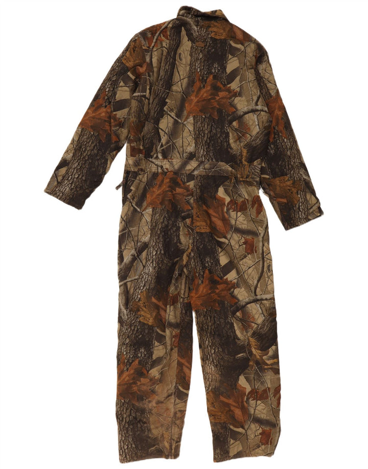 VINTAGE Langærmet Jumpsuit til drenge 15-16 år Khaki Blomsterbomuld