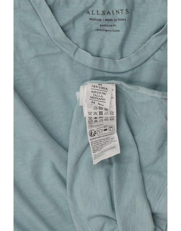 All Saints Herre Regular Fit T-Shirt Top Medium Blue Bomuld
