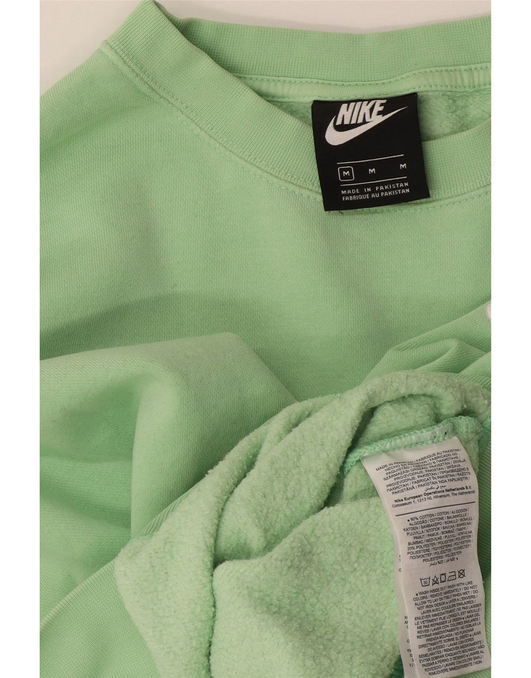 Nike Womens Crop Oversized Sweatshirt Jumper UK 14 Medium Green Bomuld