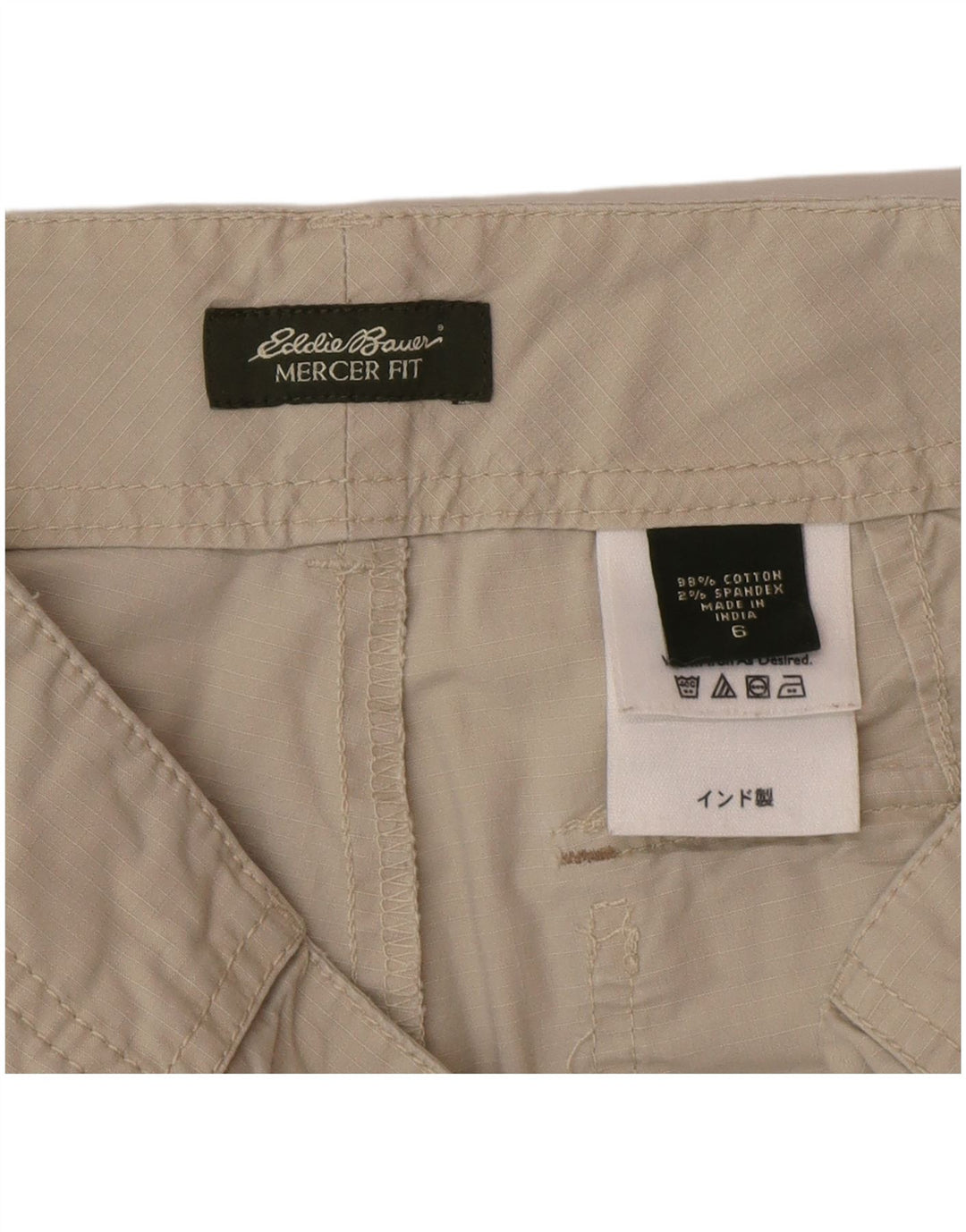 Eddie Bauer Kvinder Mercer Fit Cargo Shorts US 6 Medium W30 Beige Bomuld