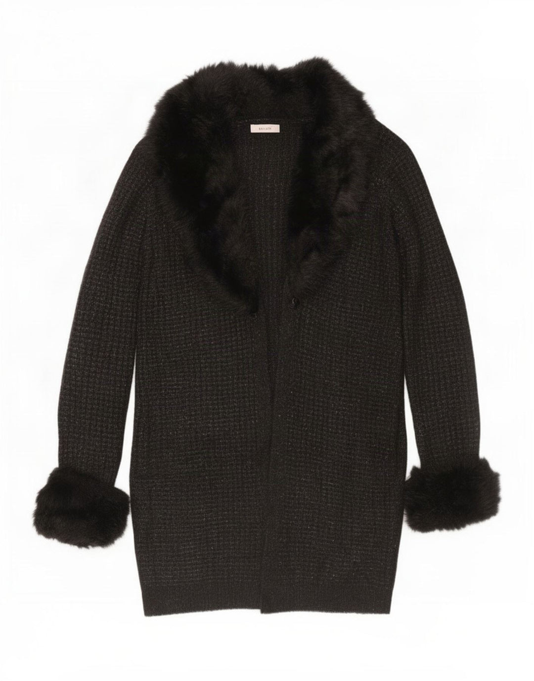 Marks & Spencer Womens Per Una Longline Cardigan Sweater UK 14 Medium Black