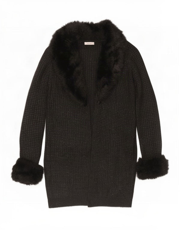 Marks & Spencer Womens Per Una Longline Cardigan Sweater UK 14 Medium Black