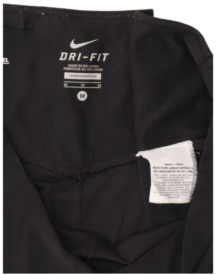 NIKE Dame Dri Fit Capri Leggings UK 14 Medium Sort Polyester