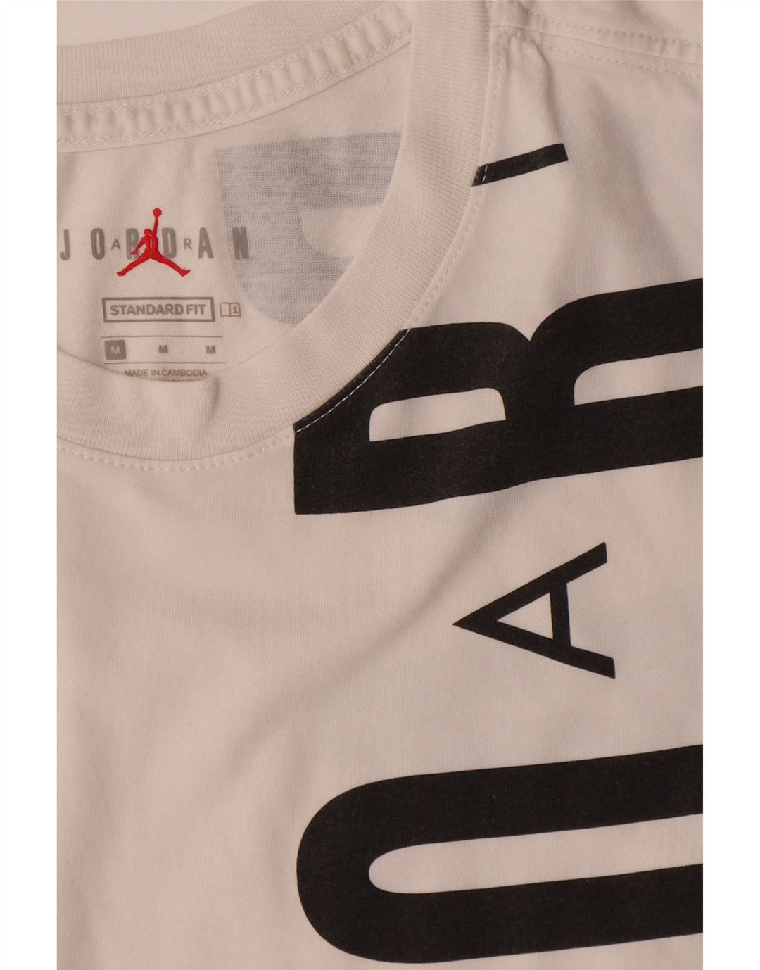Jordan Herre Standard Fit Grafisk T-Shirt Top Medium Hvid Bomuld