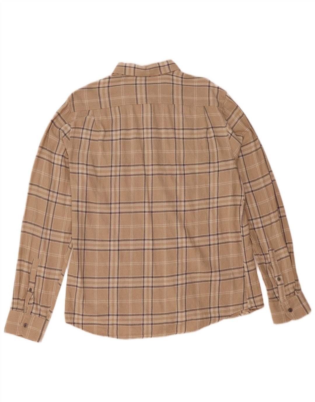 Reiss Herre Regular Fit Flannel Shirt XL Beige Ternet Bomuld
