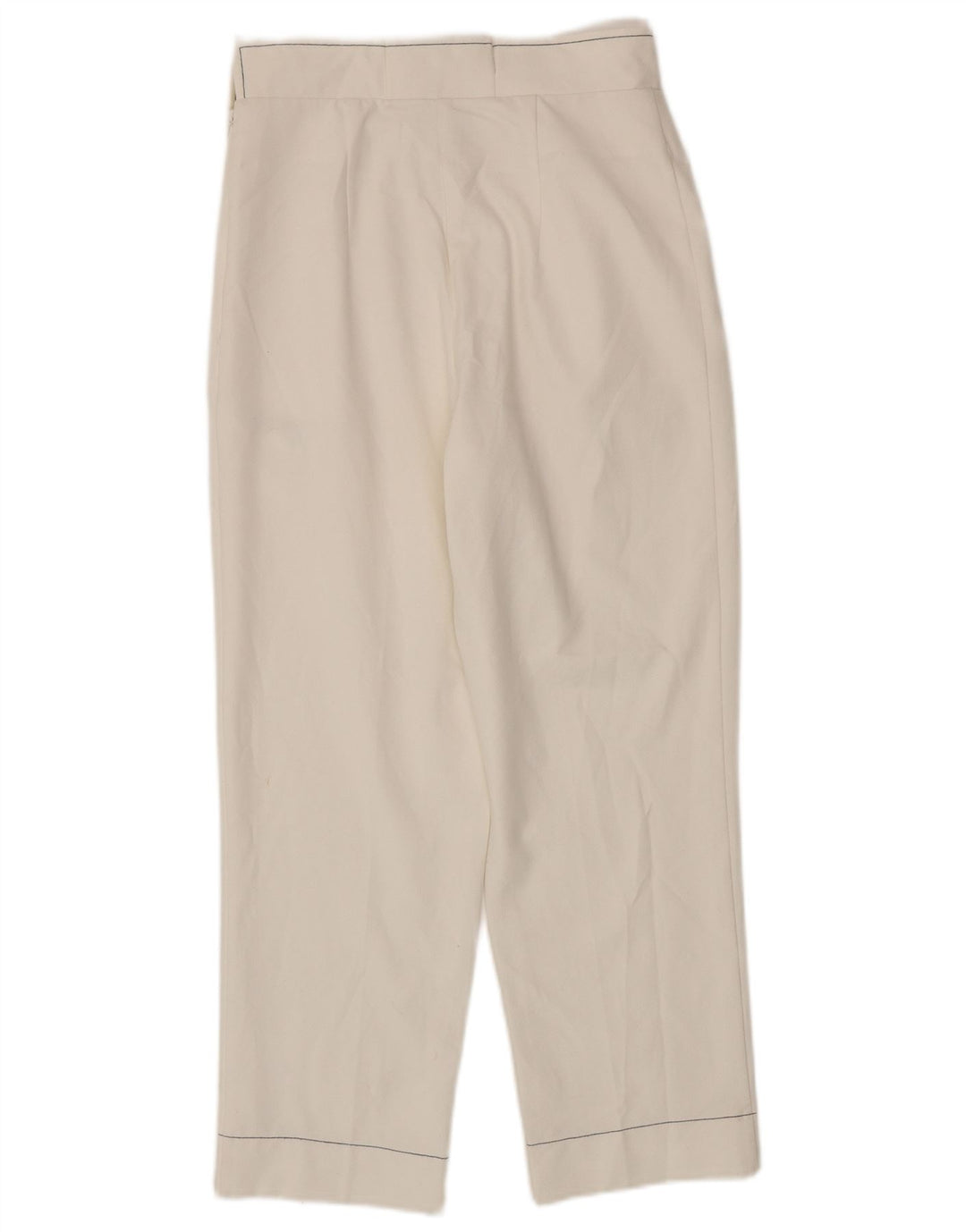 Topshop Dame Slim Cropped Trousers UK 8 Small W28 L25 White Polyester