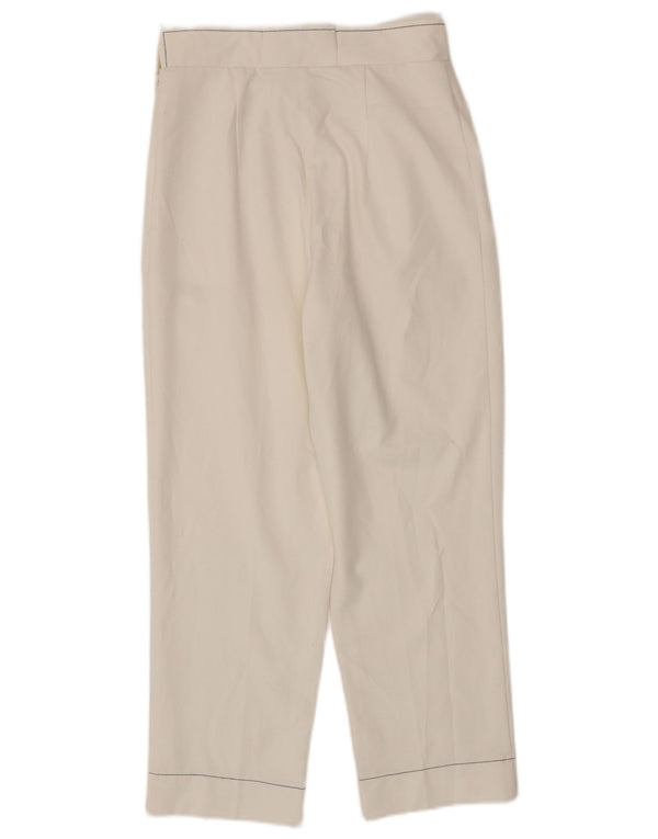 Topshop Dame Slim Cropped Trousers UK 8 Small W28 L25 White Polyester