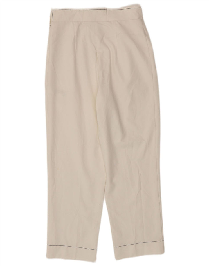 Topshop Dame Slim Cropped Trousers UK 8 Small W28 L25 White Polyester