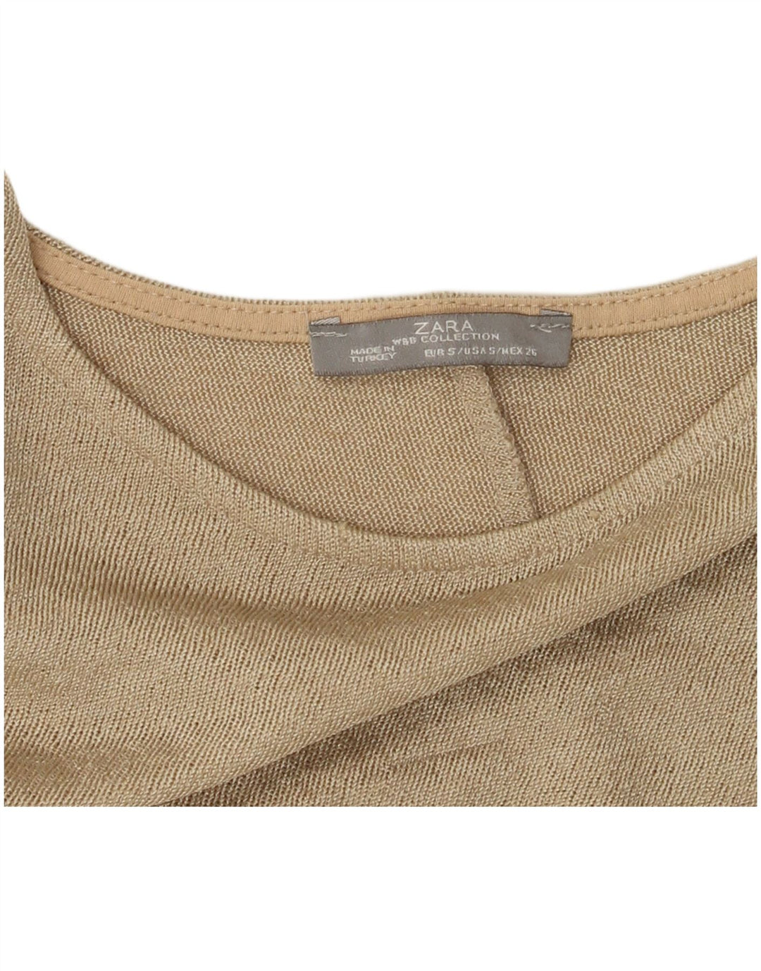 Zara Dame Oversized Top 3/4 ærme UK 10 Small Beige Colourblock
