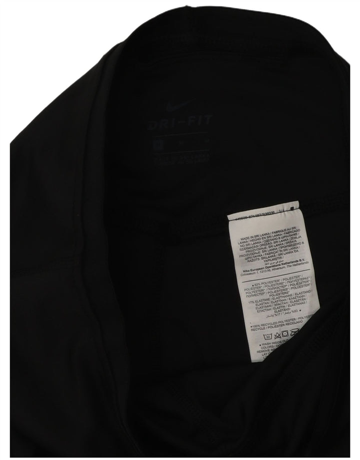 NIKE Dri Fit grafiske leggings til kvinder UK 12 Medium Black Polyester