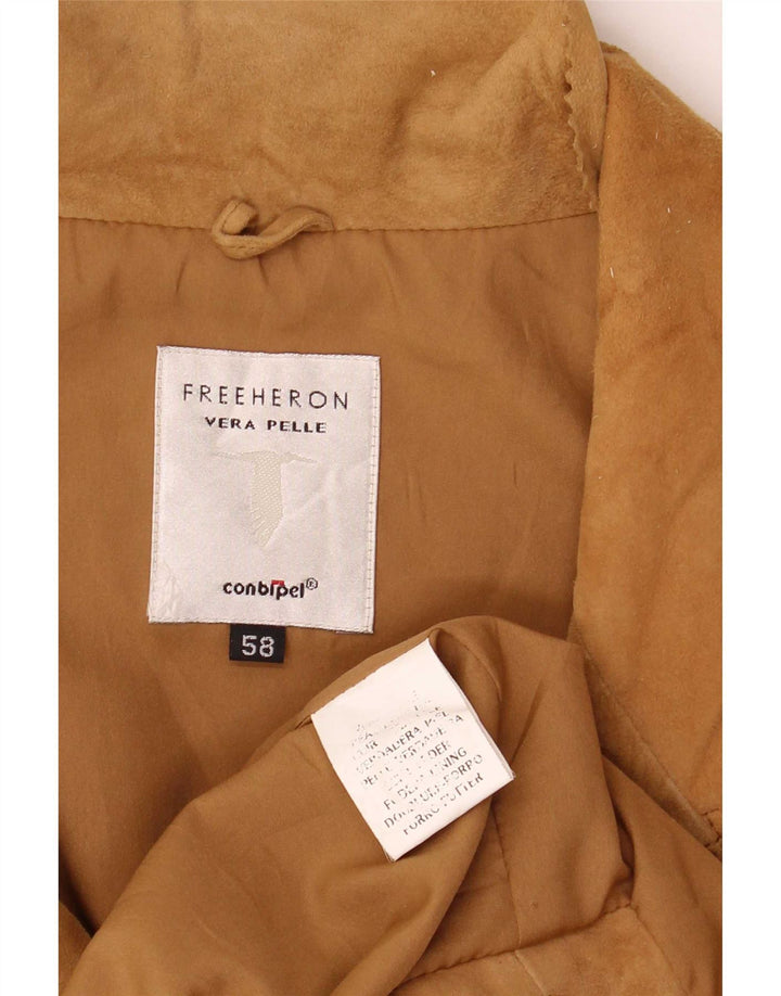 Conbipel Heron Free Heron Suede Overcoat IT 58 2XL Beige Læder