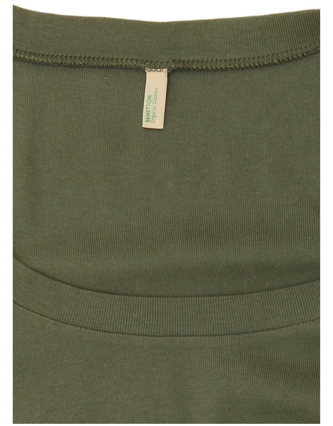 Benetton Dame T-Shirt Top UK 10 Small Khaki