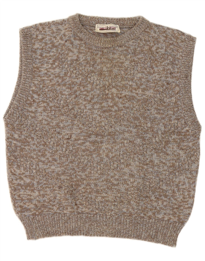 Vintage Vest Tank Top XS Grå Flecked Uld