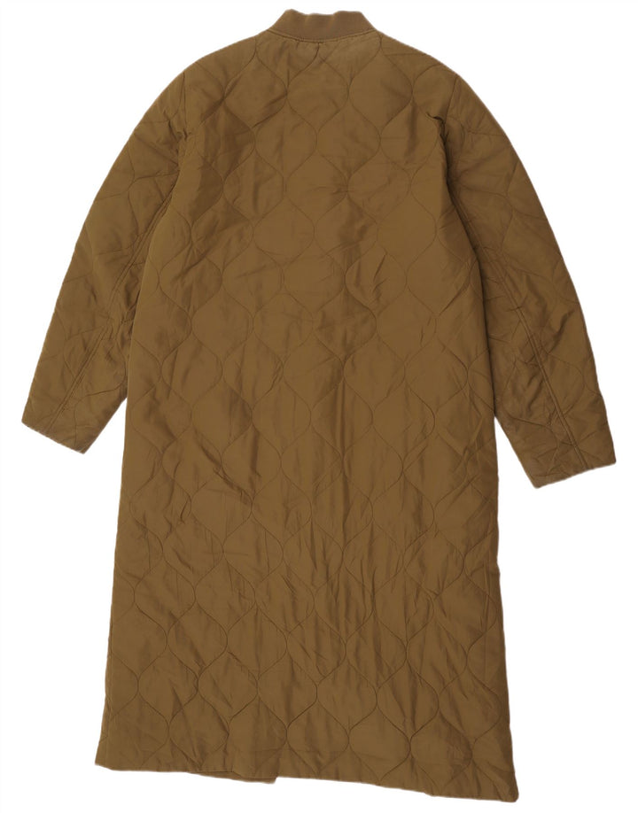 Cos Dame Oversized Quiltet Polstret Frakke UK 10 Small Khaki Polyester